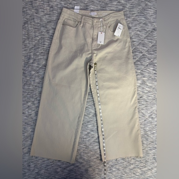 Good American Good Waist Raw Hem High Waist Cropped Palazzo Jeans Sz 14/32 NWT- - Picture 13 of 15